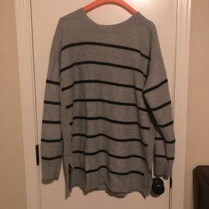 Gray and black stripped sweater